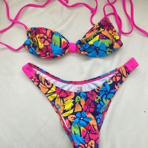 Women's Multi-Color Printed 3 Piece Bikini Set
